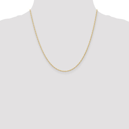 14K Yellow Gold 20 inch Carded 1.35mm Cable Rope with Spring Ring Clasp Chain Necklace
