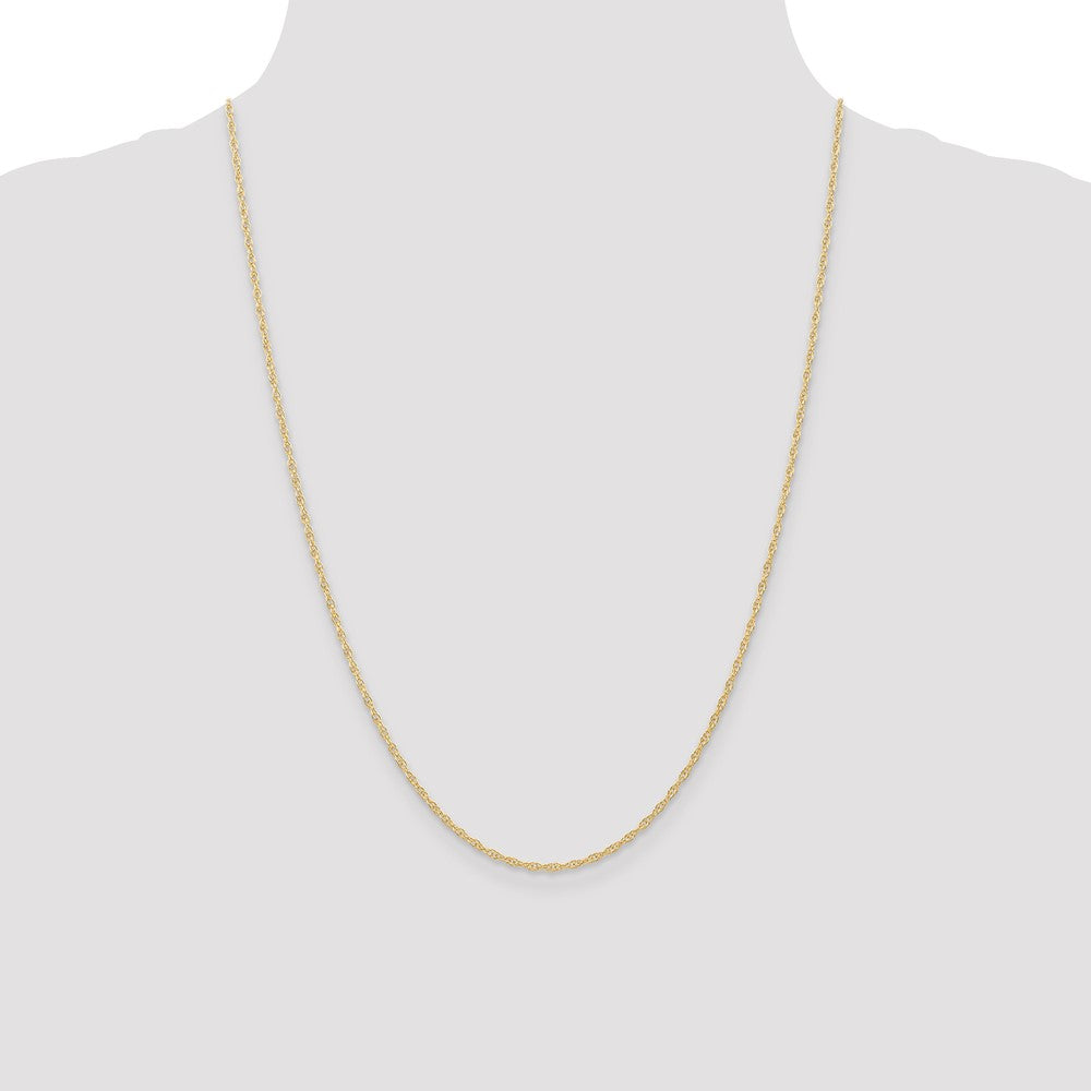 14K Yellow Gold 24 inch Carded 1.35mm Cable Rope with Spring Ring Clasp Chain Necklace