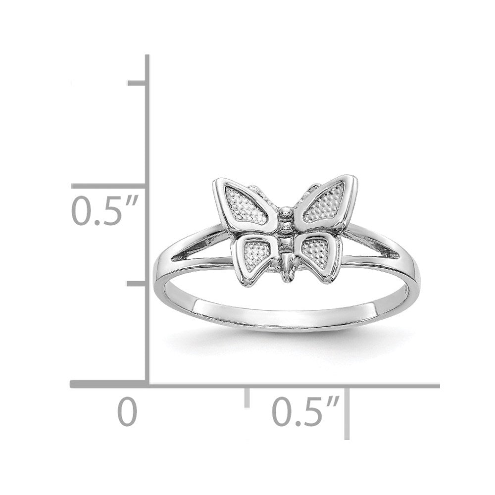 10k white gold butterfly ring 10wc25