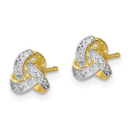 10K Tiara Collection Polished Diamond Post Earrings