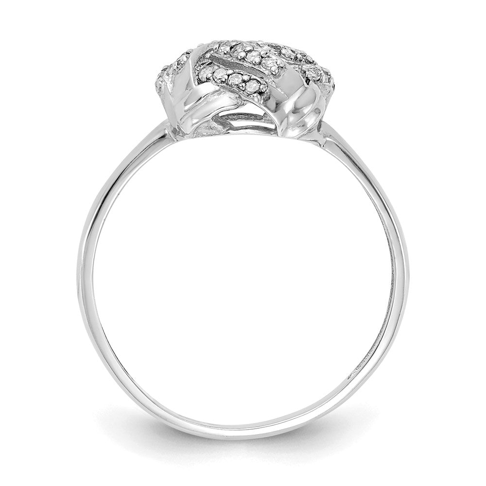 10k tiara collection white gold polished real diamond ring 10x476w