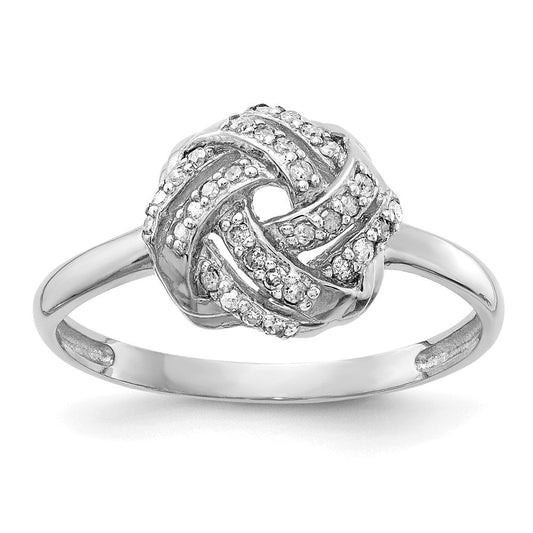 10k tiara collection white gold polished real diamond ring 10x476w