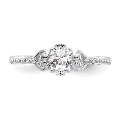 14K White Gold Topaz and Real Diamond Ring