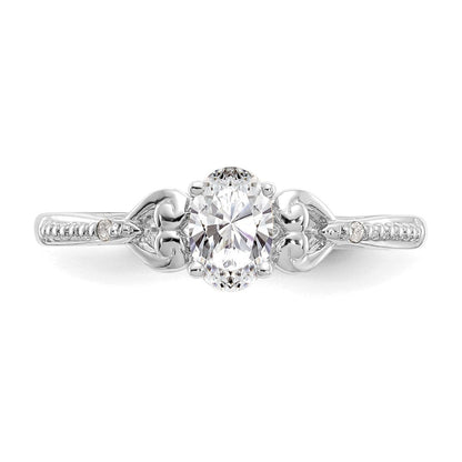 14K White Gold Topaz and Real Diamond Ring