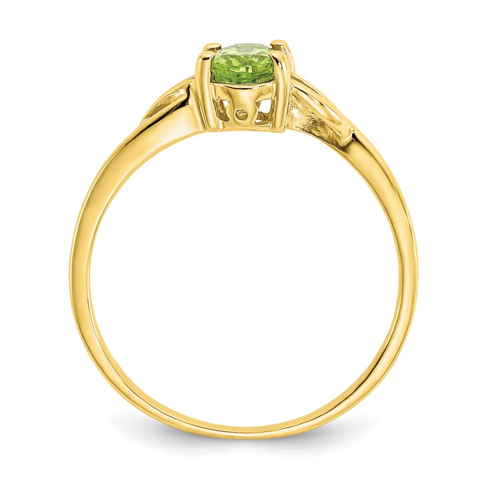 10k yellow gold polished geniune peridot birthstone ring 10xbr137