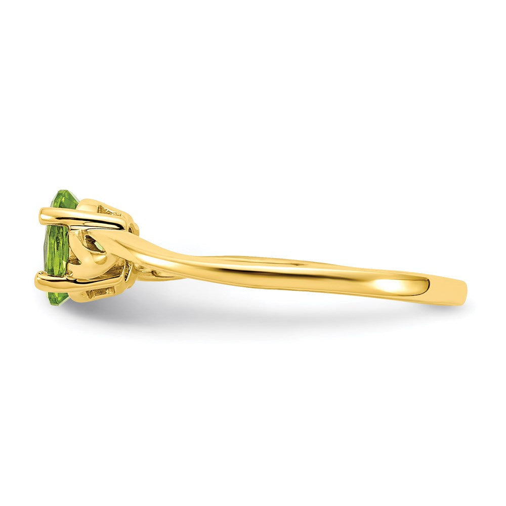 10k yellow gold polished geniune peridot birthstone ring 10xbr137