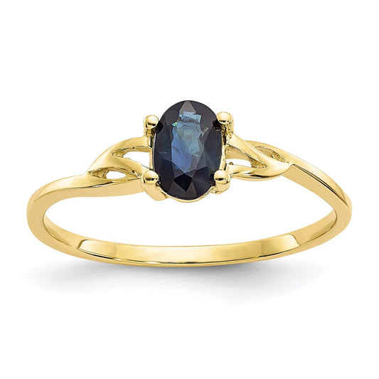 10k yellow gold polished geniune sapphire birthstone ring 10xbr138