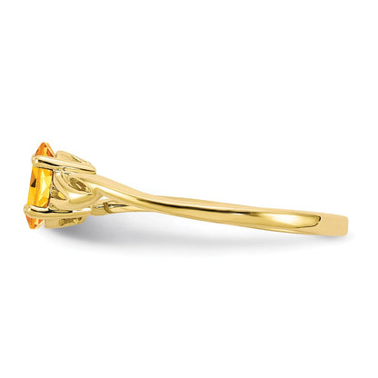 10k yellow gold polished geniune citrine birthstone ring 10xbr140