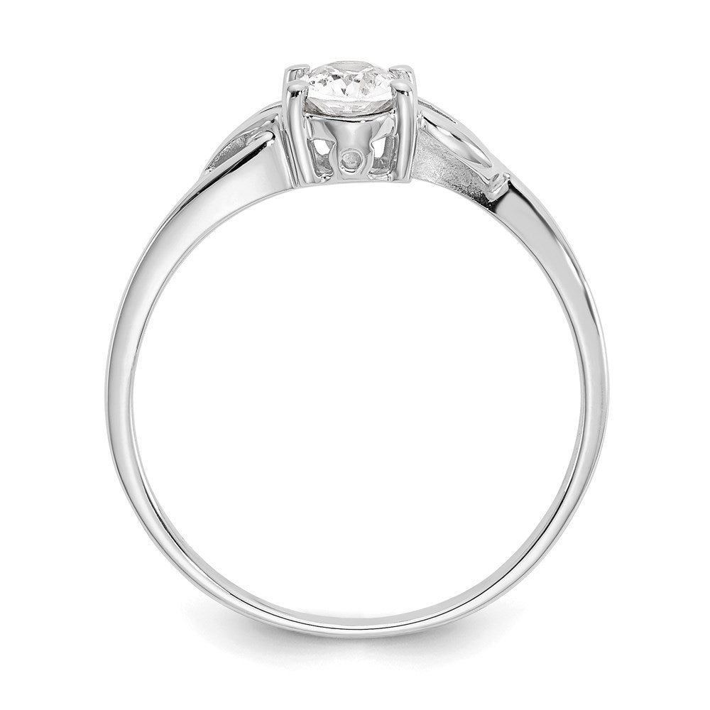 10k white gold polished geniune white topaz birthstone ring 10xbr145
