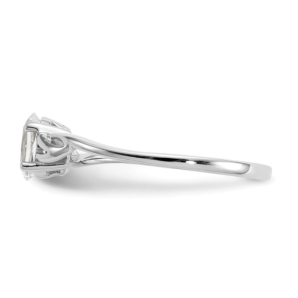 10k white gold polished geniune white topaz birthstone ring 10xbr145