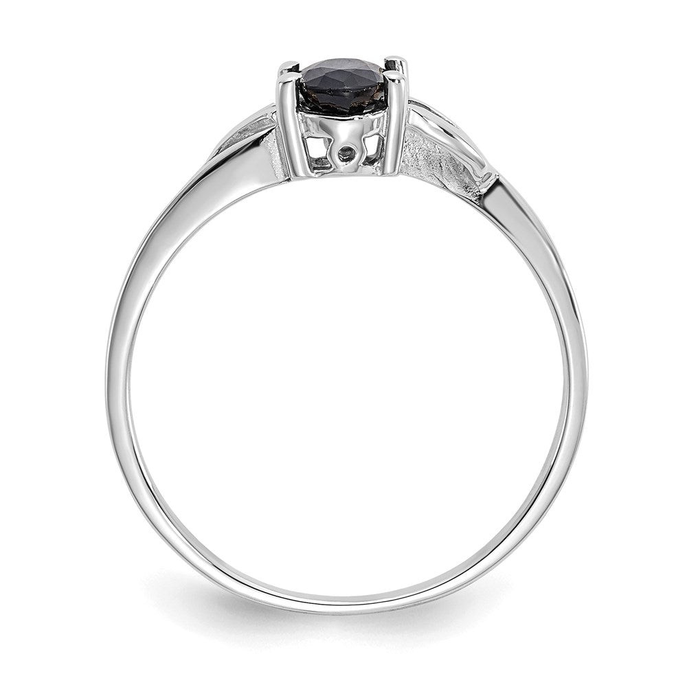 10k white gold polished geniune sapphire birthstone ring 10xbr150