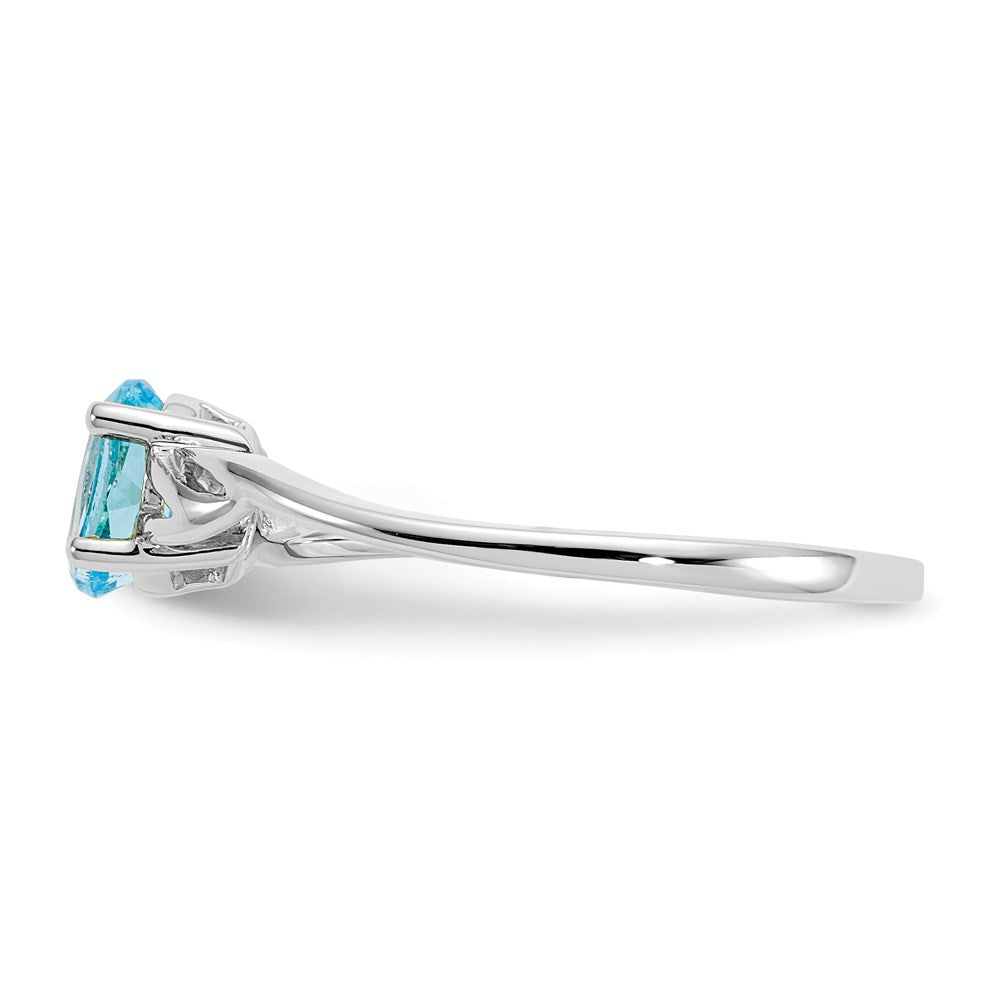 10k white gold polished geniune blue topaz birthstone ring 10xbr153