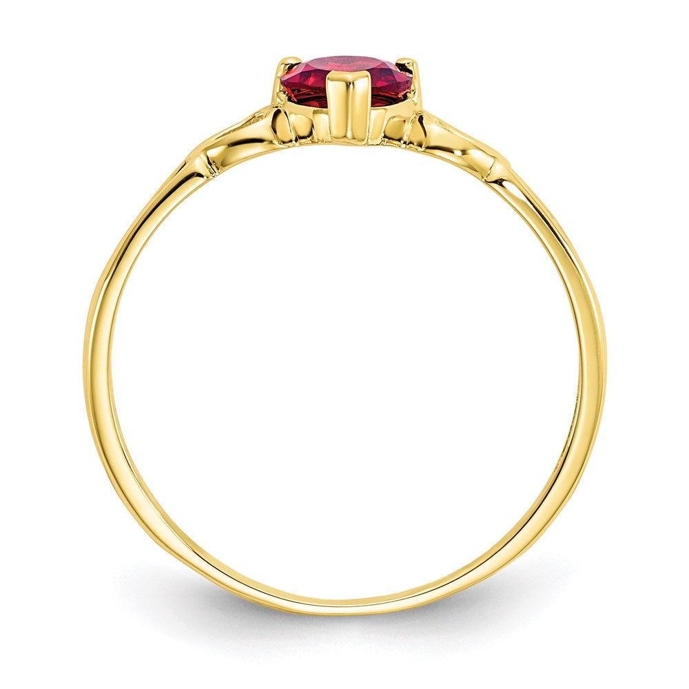 10k yellow gold polished geniune garnet birthstone ring 10xbr154