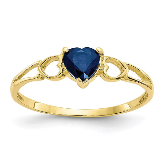 10k yellow gold polished geniune sapphire birthstone ring 10xbr162