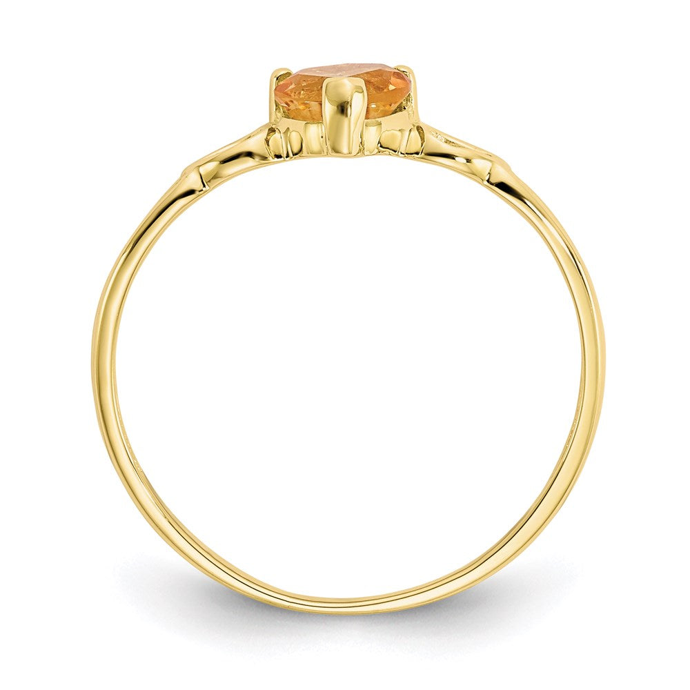 10k yellow gold polished geniune citrine birthstone ring 10xbr164