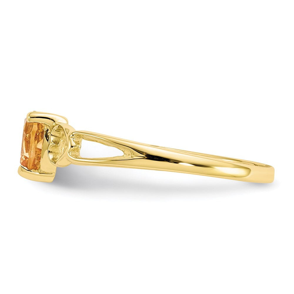10k yellow gold polished geniune citrine birthstone ring 10xbr164