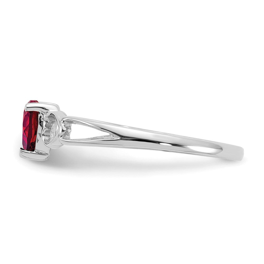 10k white gold polished geniune garnet birthstone ring 10xbr166