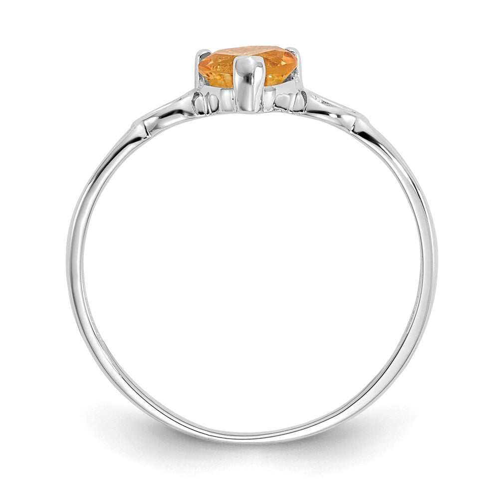 10k white gold polished geniune citrine birthstone ring 10xbr176
