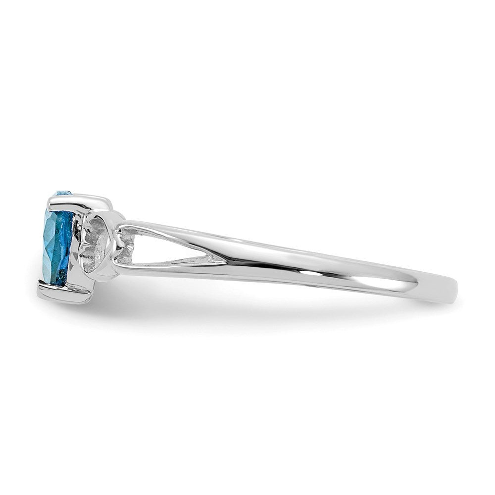 10k white gold polished geniune blue topaz birthstone ring 10xbr177