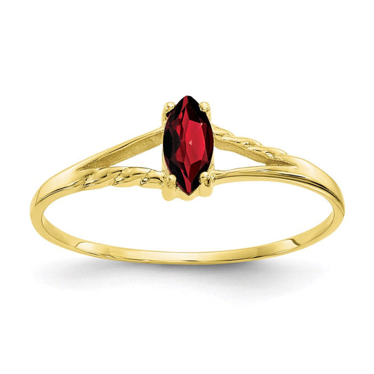 10k yellow gold polished geniune garnet birthstone ring 10xbr178