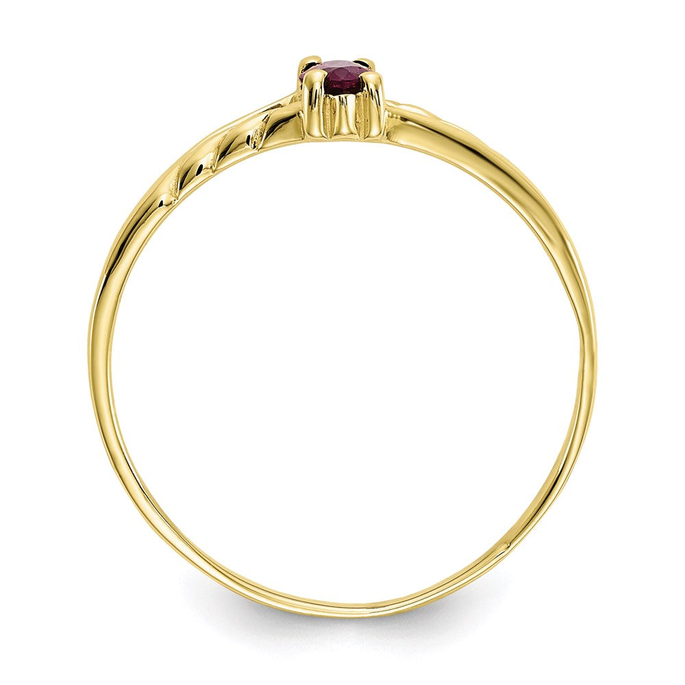 10k yellow gold polished geniune ruby birthstone ring 10xbr184