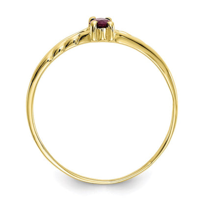 10k yellow gold polished geniune ruby birthstone ring 10xbr184