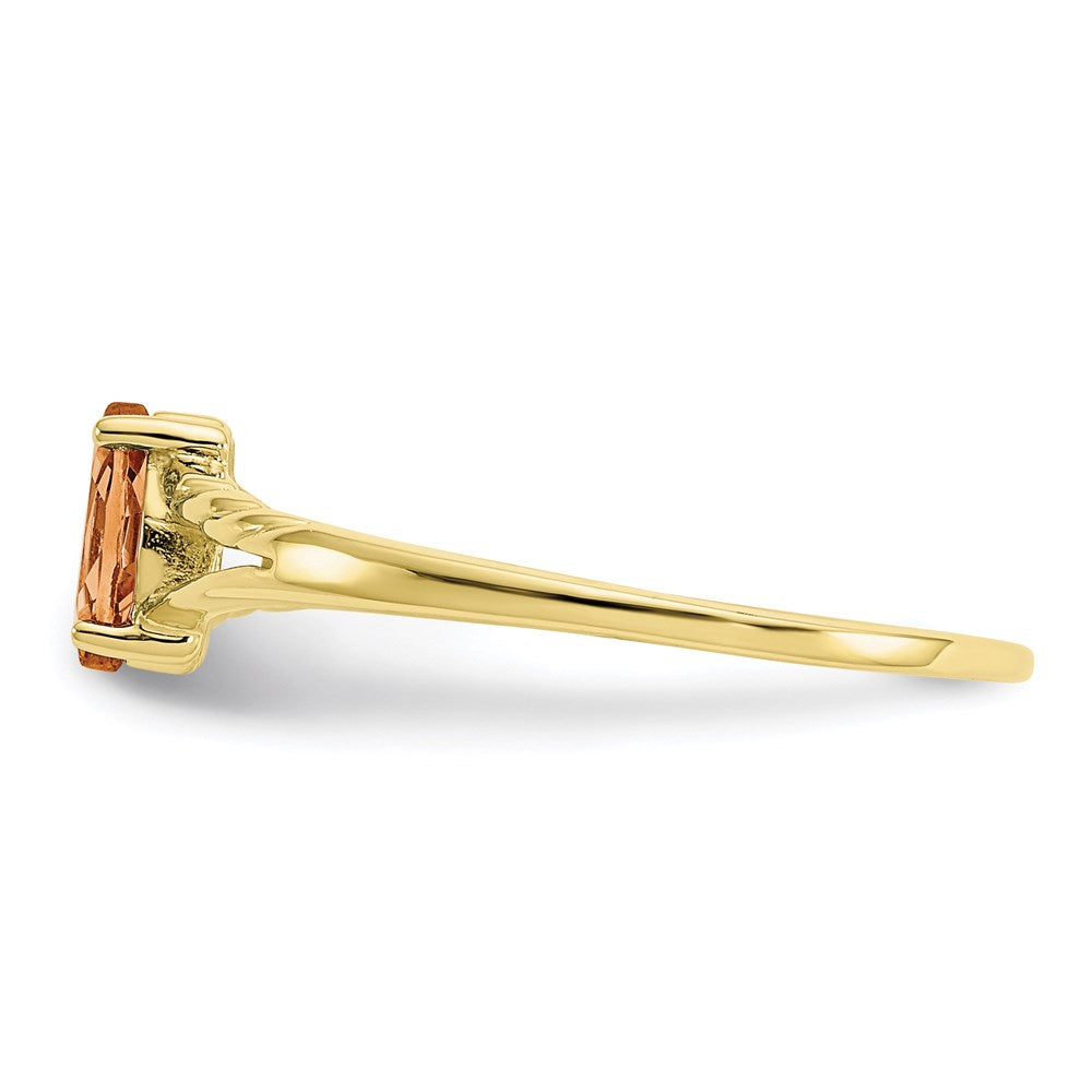 10k yellow gold polished geniune citrine birthstone ring 10xbr188