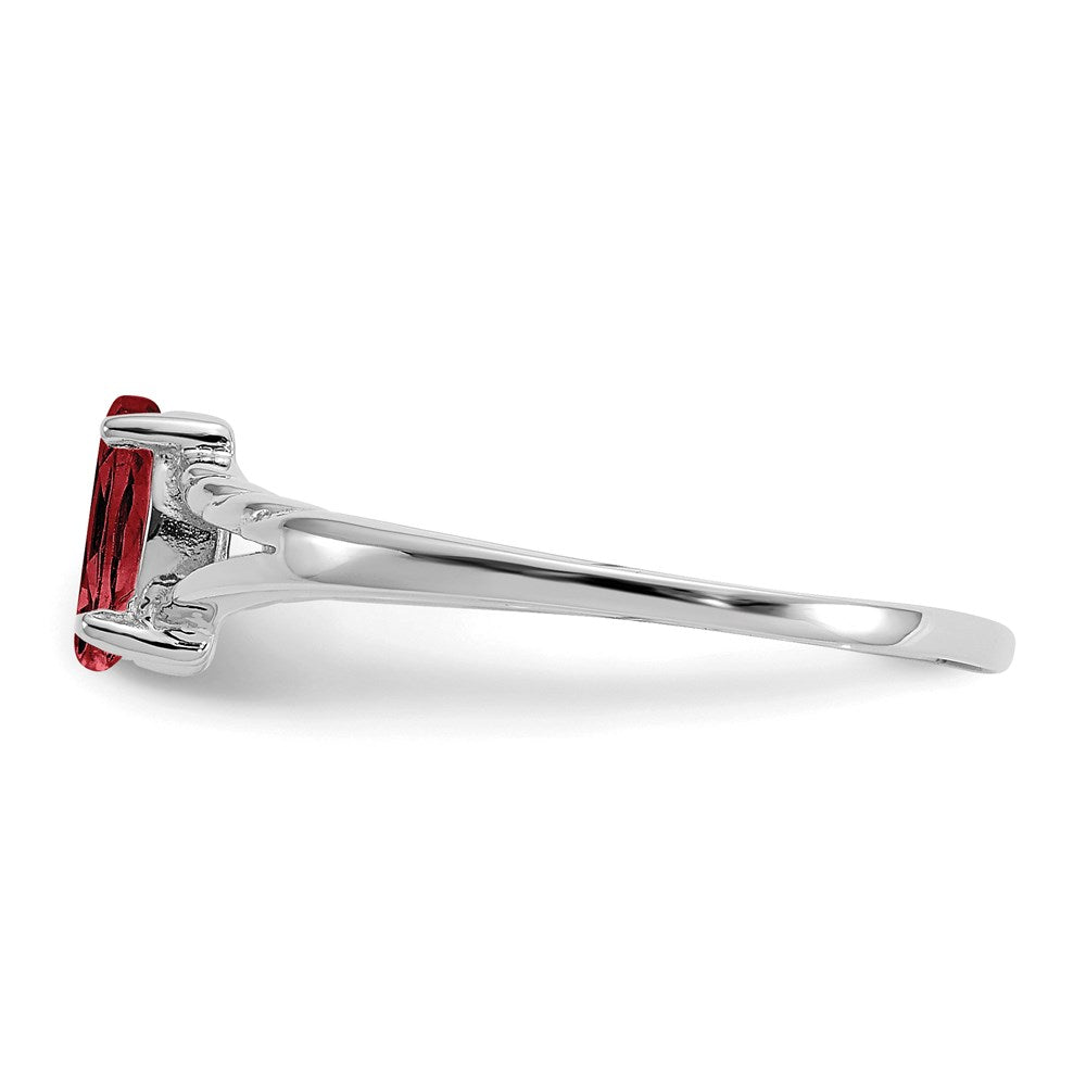 10k white gold polished geniune garnet birthstone ring 10xbr190