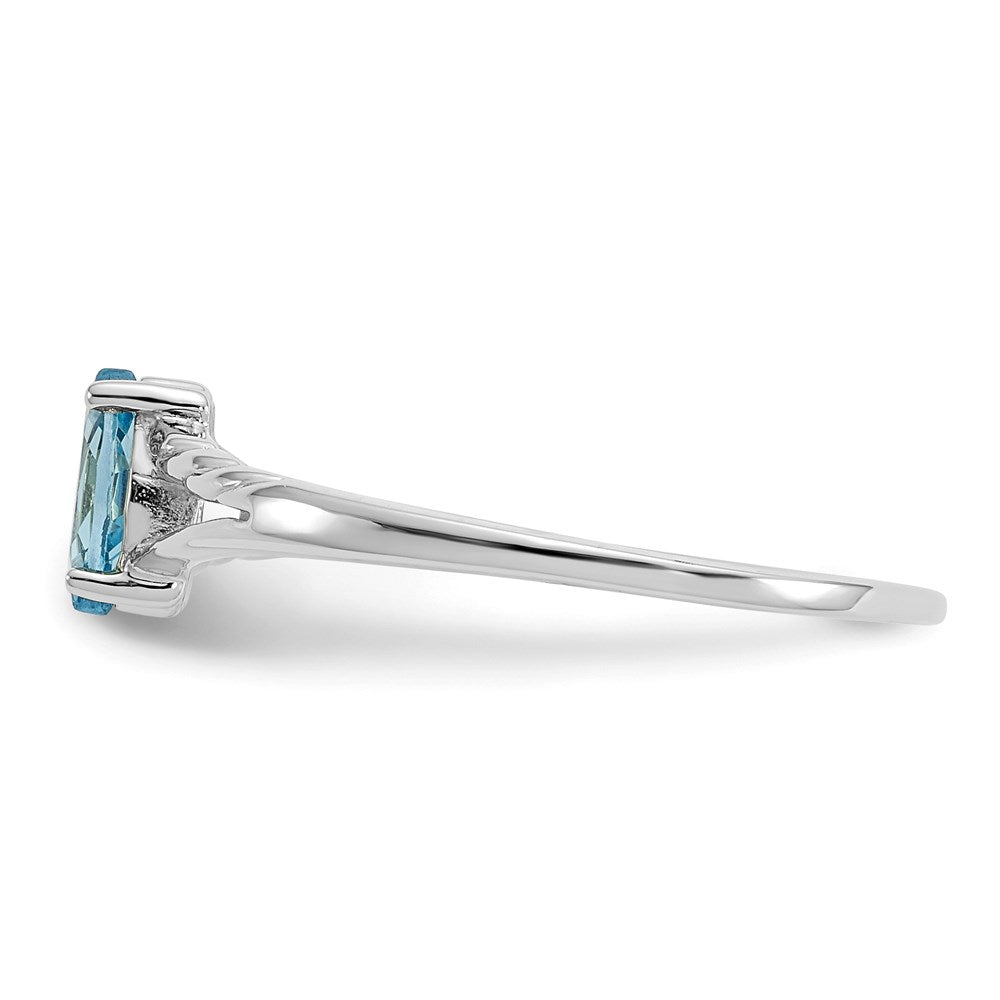 10k white gold polished geniune blue topaz birthstone ring 10xbr201