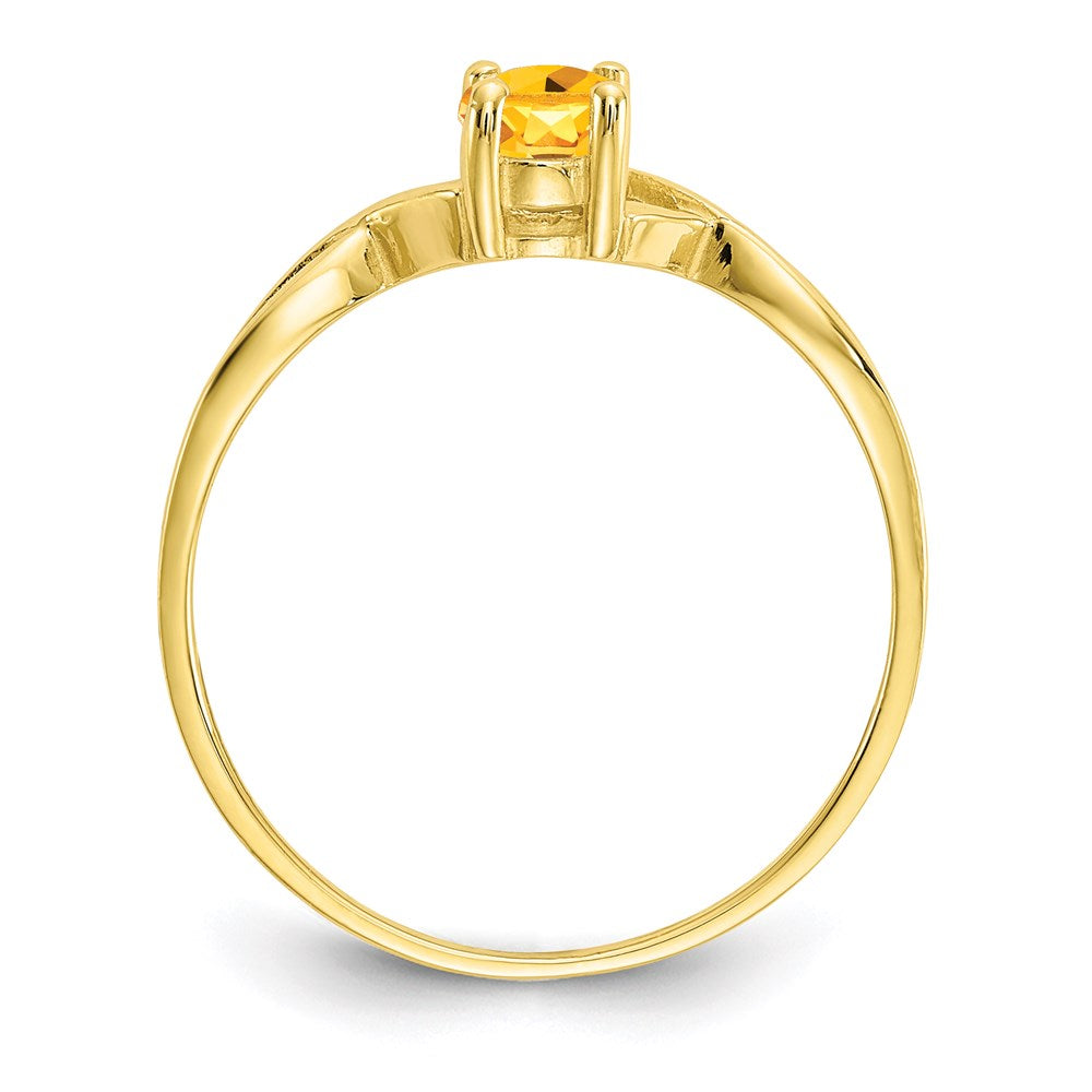 10k yellow gold polished geniune citrine birthstone ring 10xbr236