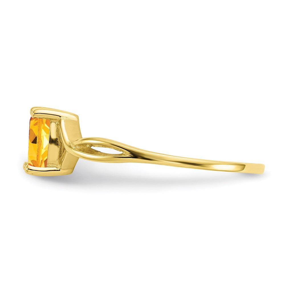 10k yellow gold polished geniune citrine birthstone ring 10xbr236