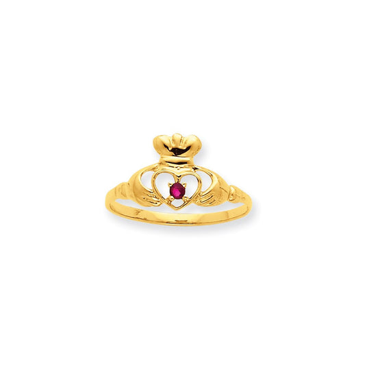 10k yellow gold polished geniune garnet birthstone ring 10xbr262