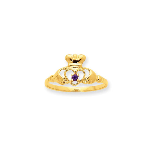 10k Yellow Gold Polished Geniune Rhodolite Garnet Birthstone Ring