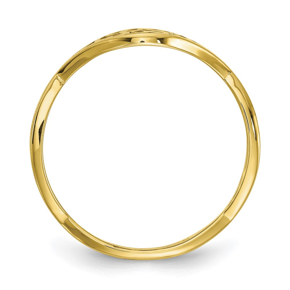 10k yellow gold epoxied twisted band initial ring 10xnr101y