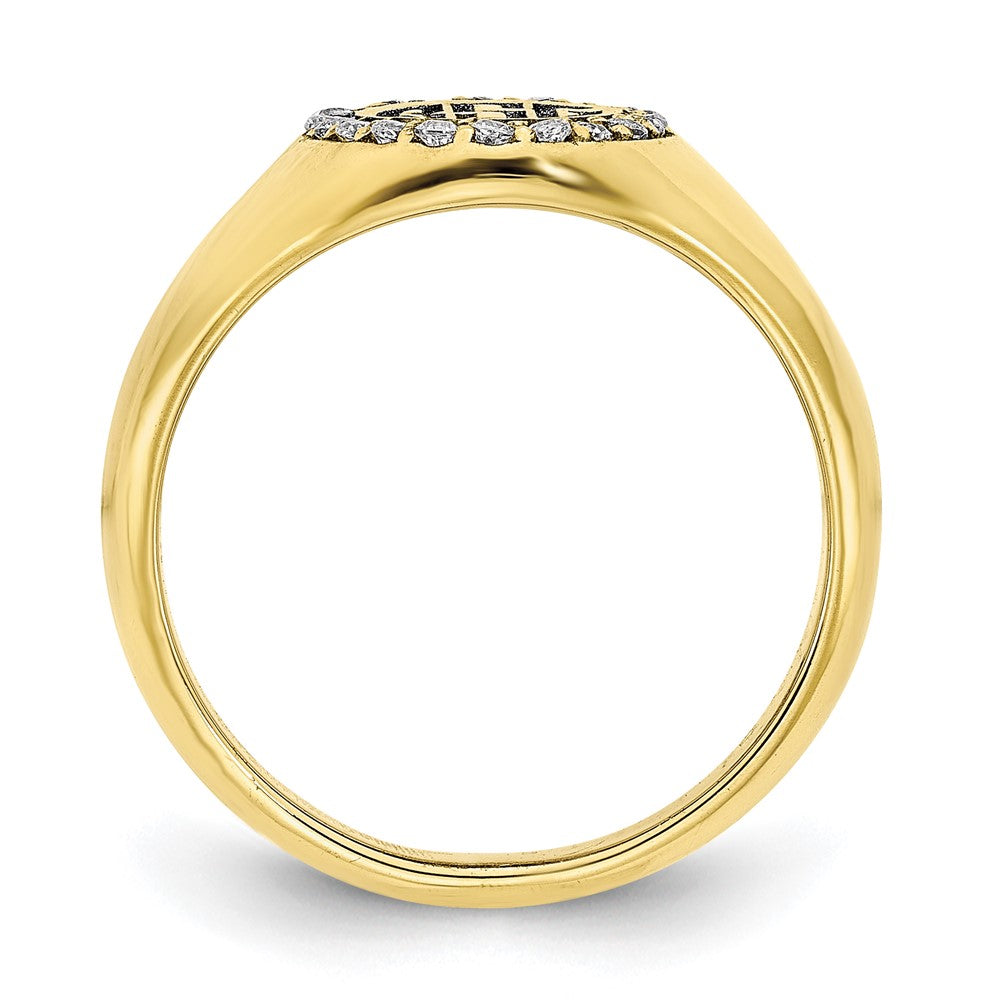 10k yellow gold large real diamond oval classic monogram signet ring 10xnr108y