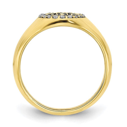 10k yellow gold large real diamond oval classic monogram signet ring 10xnr108y