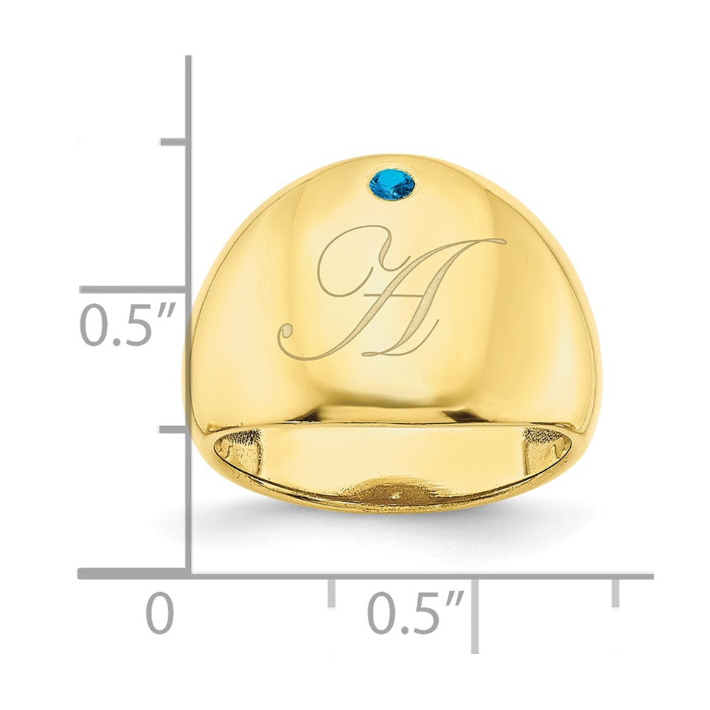 10k yellow gold 1 birthstone personalized cigar ring 10xnr109y
