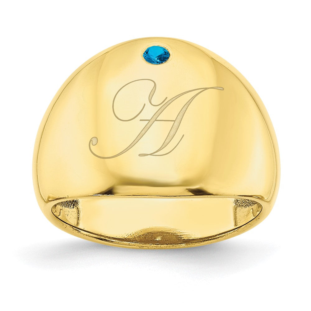10k yellow gold 1 birthstone personalized cigar ring 10xnr109y
