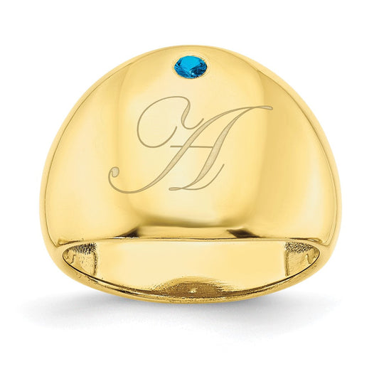 10k yellow gold 1 birthstone personalized cigar ring 10xnr109y