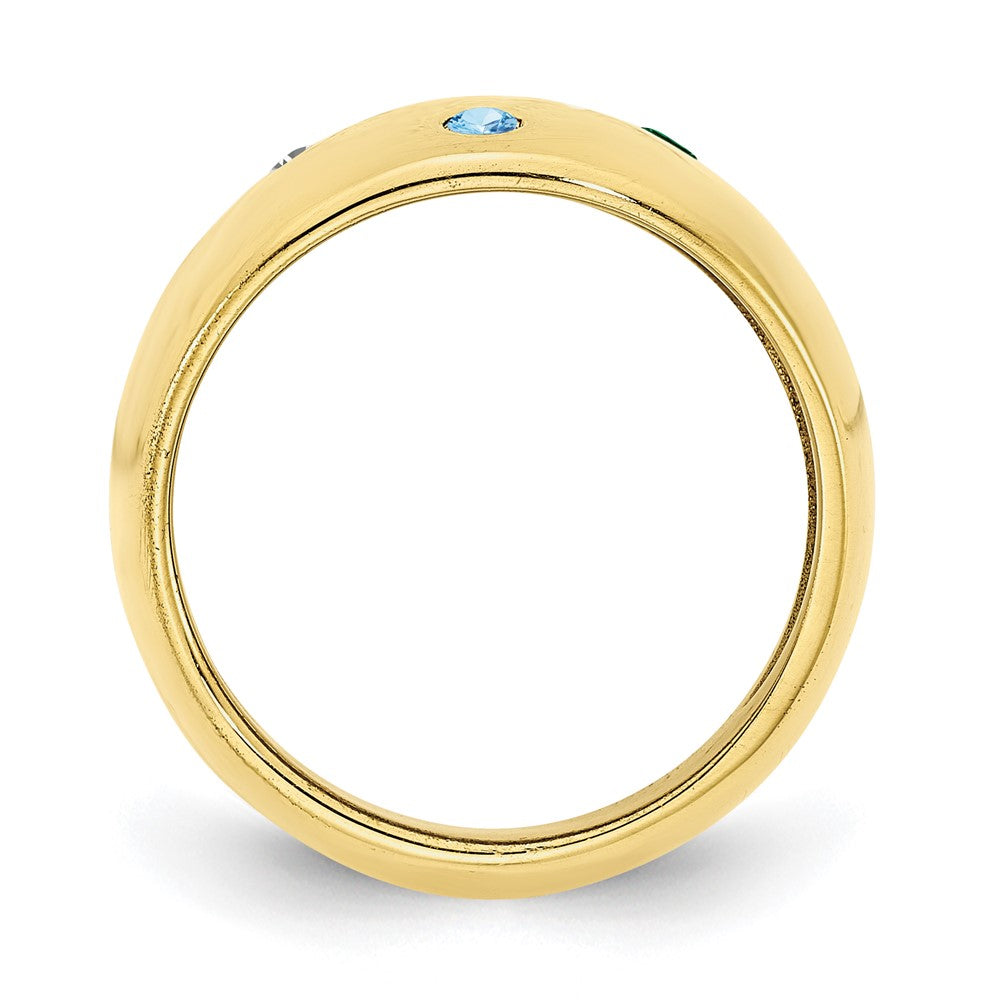 10k yellow gold 3 birthstone personalized cigar ring 10xnr111y