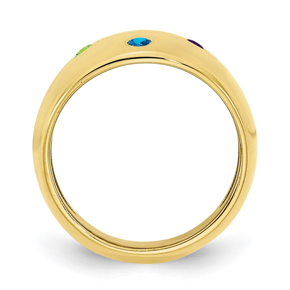 10k yellow gold 4 birthstone personalized cigar ring 10xnr112y