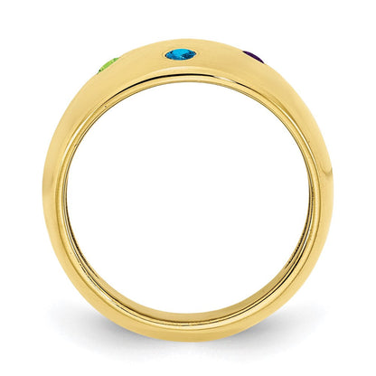 10k yellow gold 4 birthstone personalized cigar ring 10xnr112y