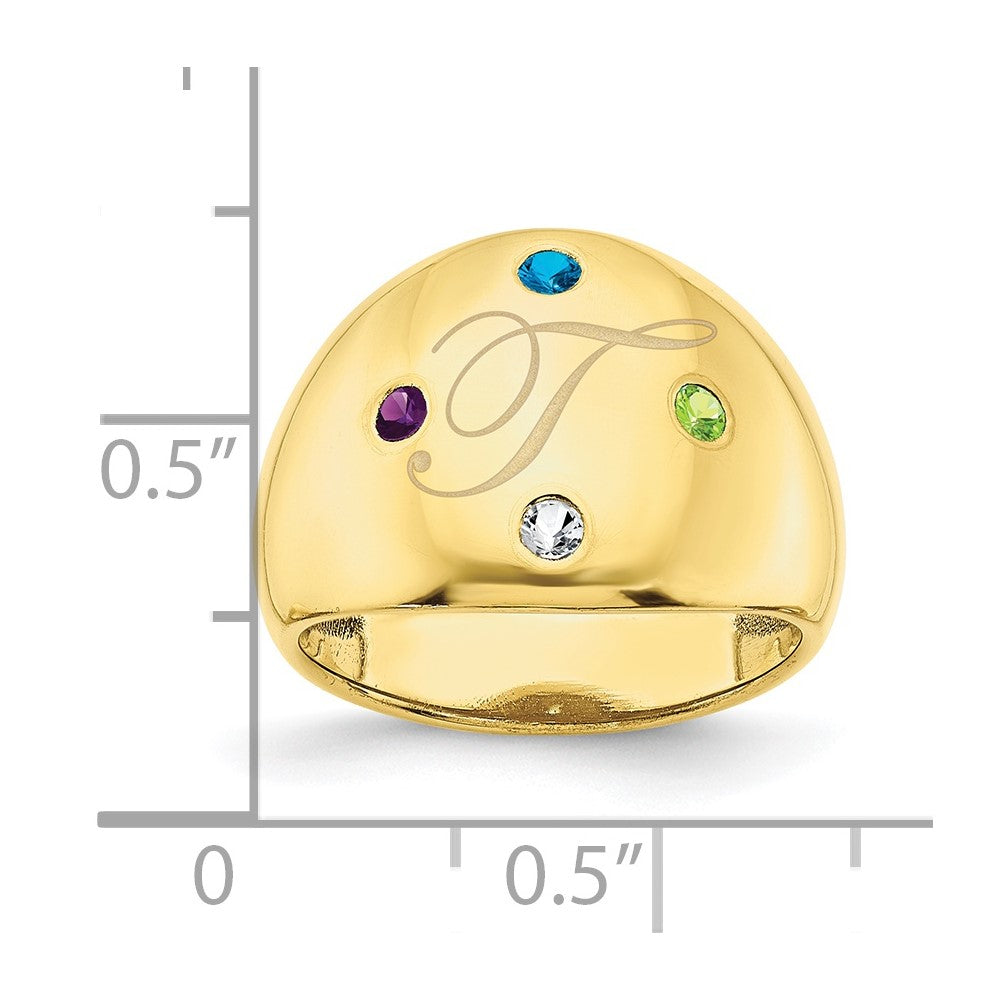 10k yellow gold 4 birthstone personalized cigar ring 10xnr112y