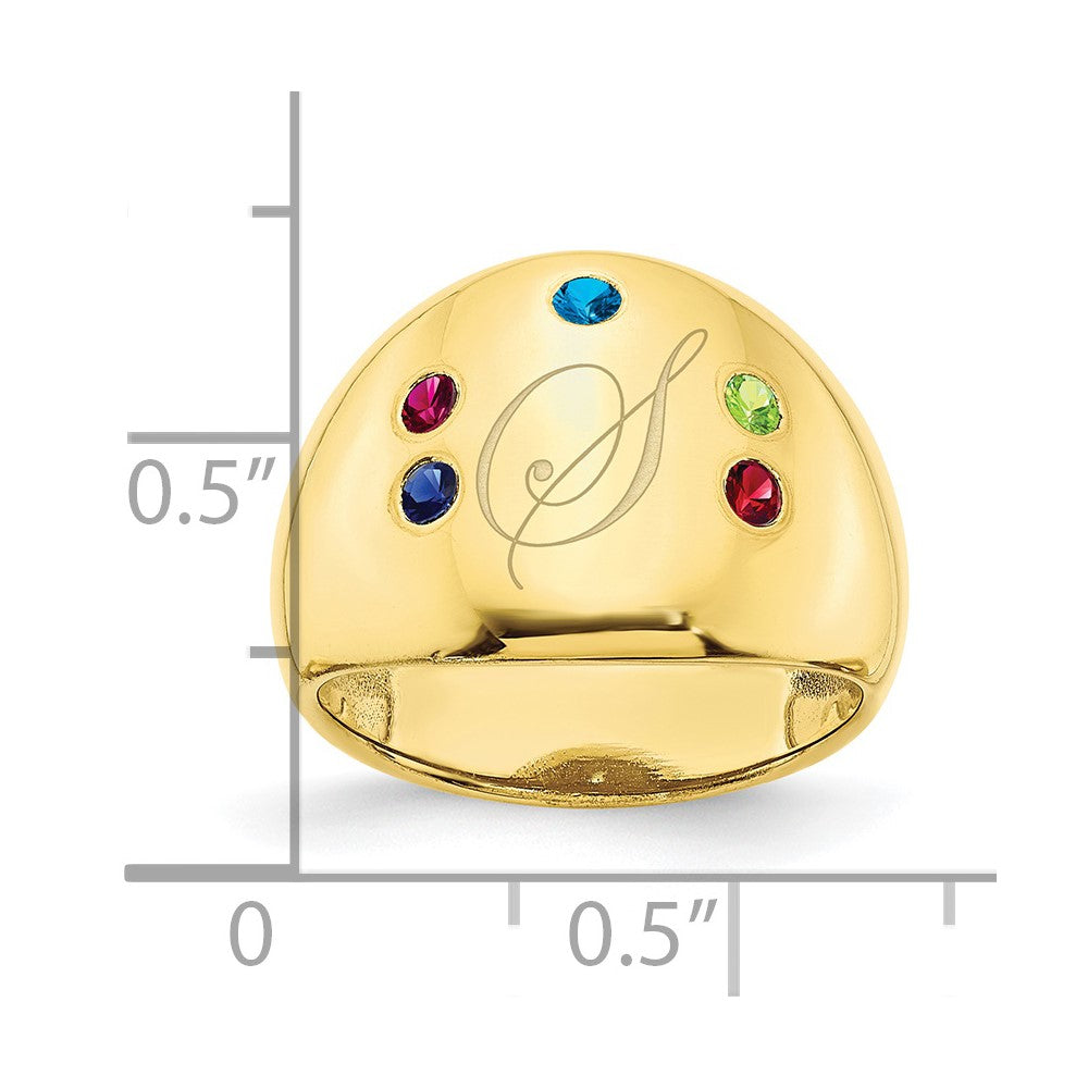 10k yellow gold 5 birthstone personalized cigar ring 10xnr113y