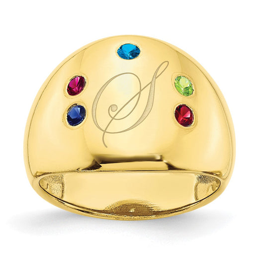 10k yellow gold 5 birthstone personalized cigar ring 10xnr113y