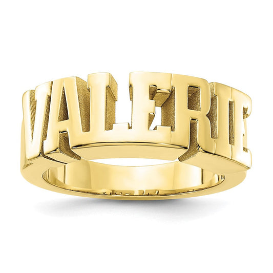 10k yellow gold polished personalized name ring 10xnr53y