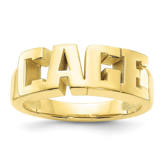 10k yellow gold polished personalized name ring 10xnr54y