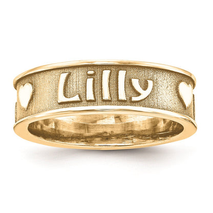 10k yellow gold casted high polish w sandblast or antique ring 10xnr55y
