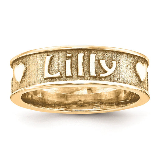 10k yellow gold casted high polish w sandblast or antique ring 10xnr55y