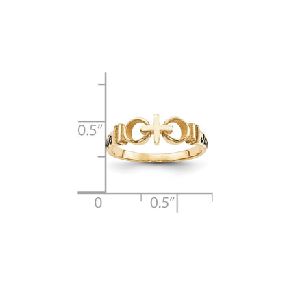 10k yellow gold casted high polish w antique lettering ring 10xnr56y